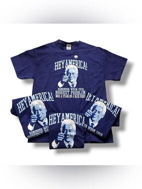 Men’s Gildan Bill Clinton Hey America T-Shirt Bundle